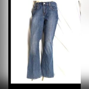 Levi's 515 bootcut denim ombre blue jeans red blank label Sz 8 M Made in Vietnam